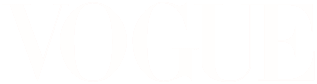 The VOGUE logo shows white serif text on a very light gray background, styled like a magazine brand.